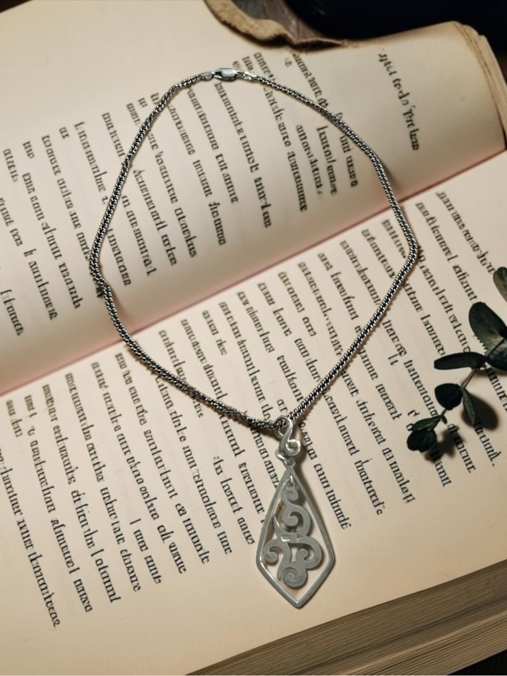 Sterling Silver Filigree Teardrop Pendant Necklace - Silver - Picture 3 of 6